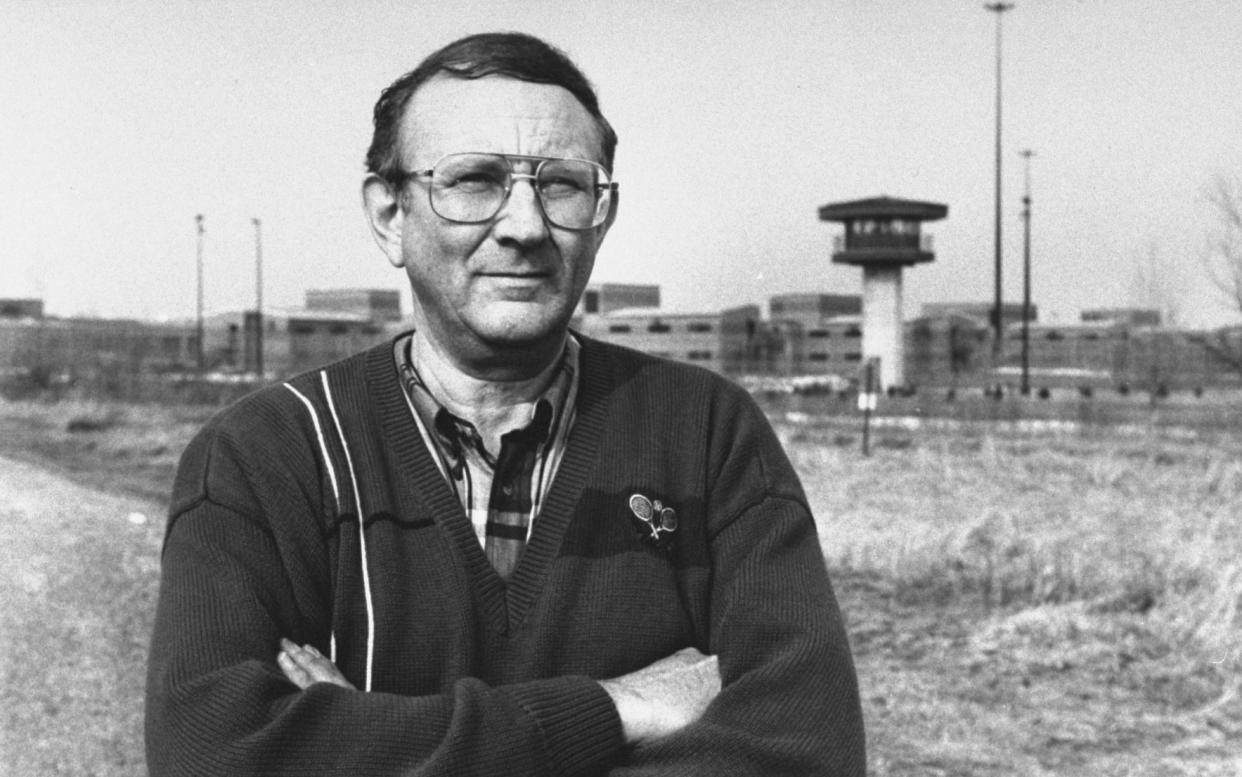 Lionel Dahmer  in 1994, outside the Columbia Correctional Institute where his son was  imprisoned