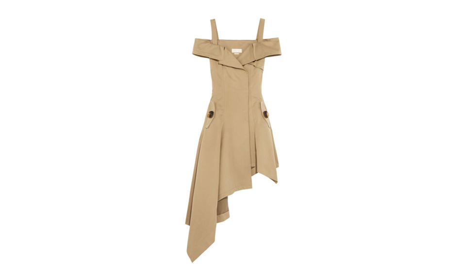 <p>Off-the-Shoulder Cotton Twill Dress, $1,690, <a rel="nofollow noopener" href="https://www.net-a-porter.com/us/en/product/803309/monse/off-the-shoulder-cotton-twill-dress" target="_blank" data-ylk="slk:net-a-porter.com;elm:context_link;itc:0;sec:content-canvas" class="link ">net-a-porter.com</a> </p>