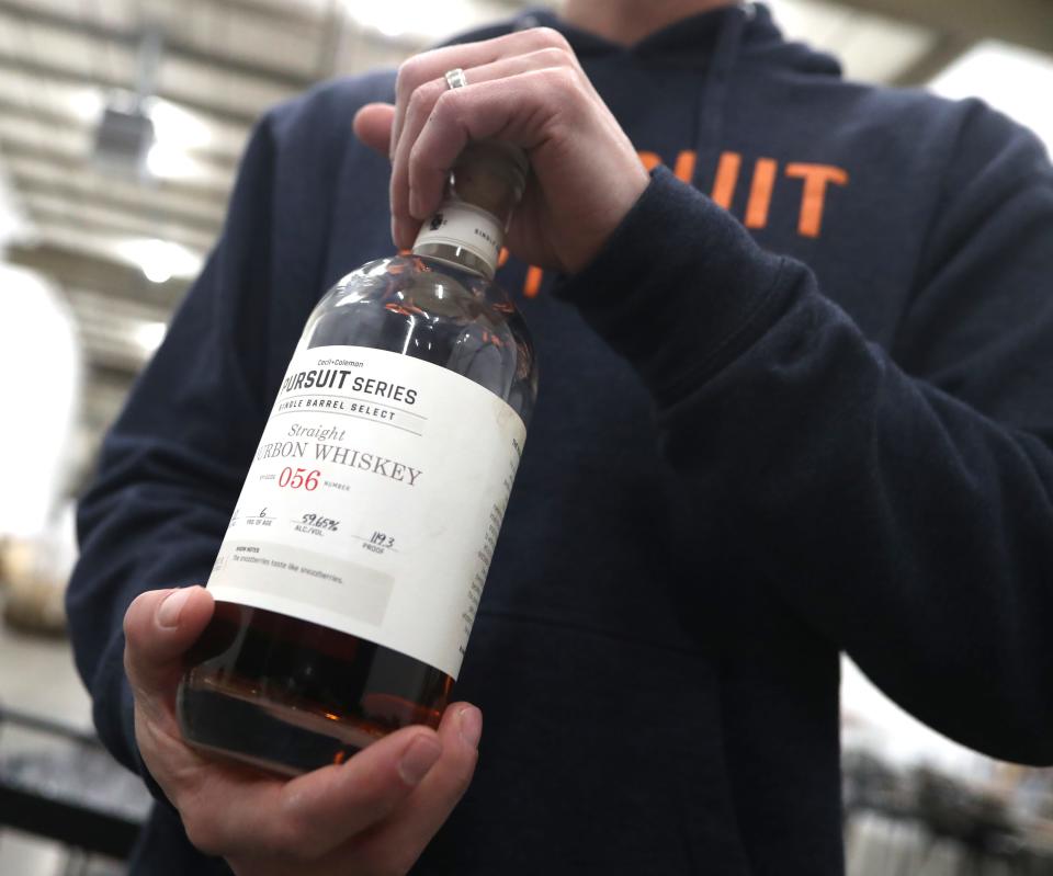 Kenny Coleman, co founder and COO of Pursuit Spirits, talked during the media preview of the launch of their two new behind-the-scenes distillery experiences. 
Dec. 7, 2023