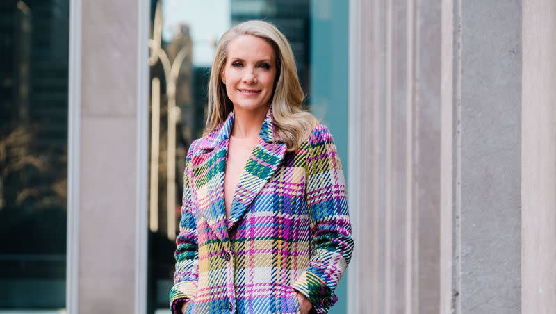 Dana Perino stands outside the News Corp. building in New York on March 21, 2021.