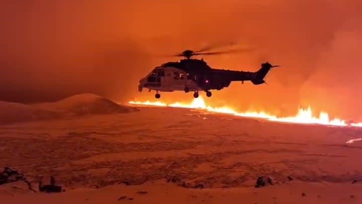 A man had to be rescued after getting lost near the eruption site last night (Icelandic Coast Guard)