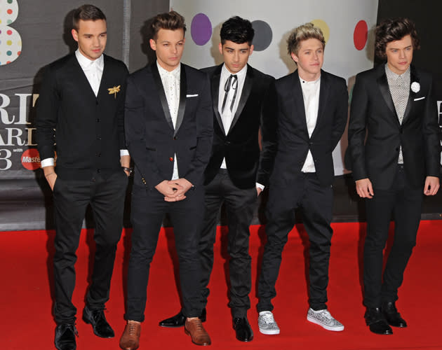 BRIT Awards 2013: One Direction were dapper in a mix of Burberry, Topman, ASOS and Alexander McQueen ©Getty