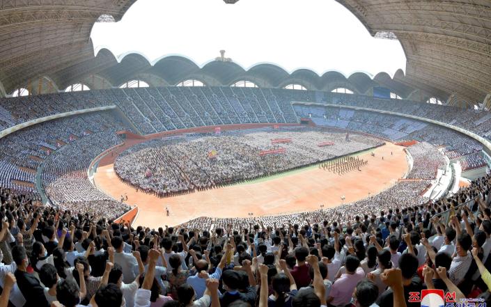 KCNA released photos of a full stadium