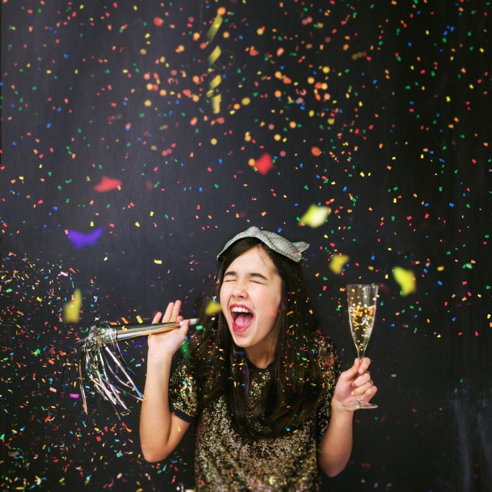 girl celebrating new years