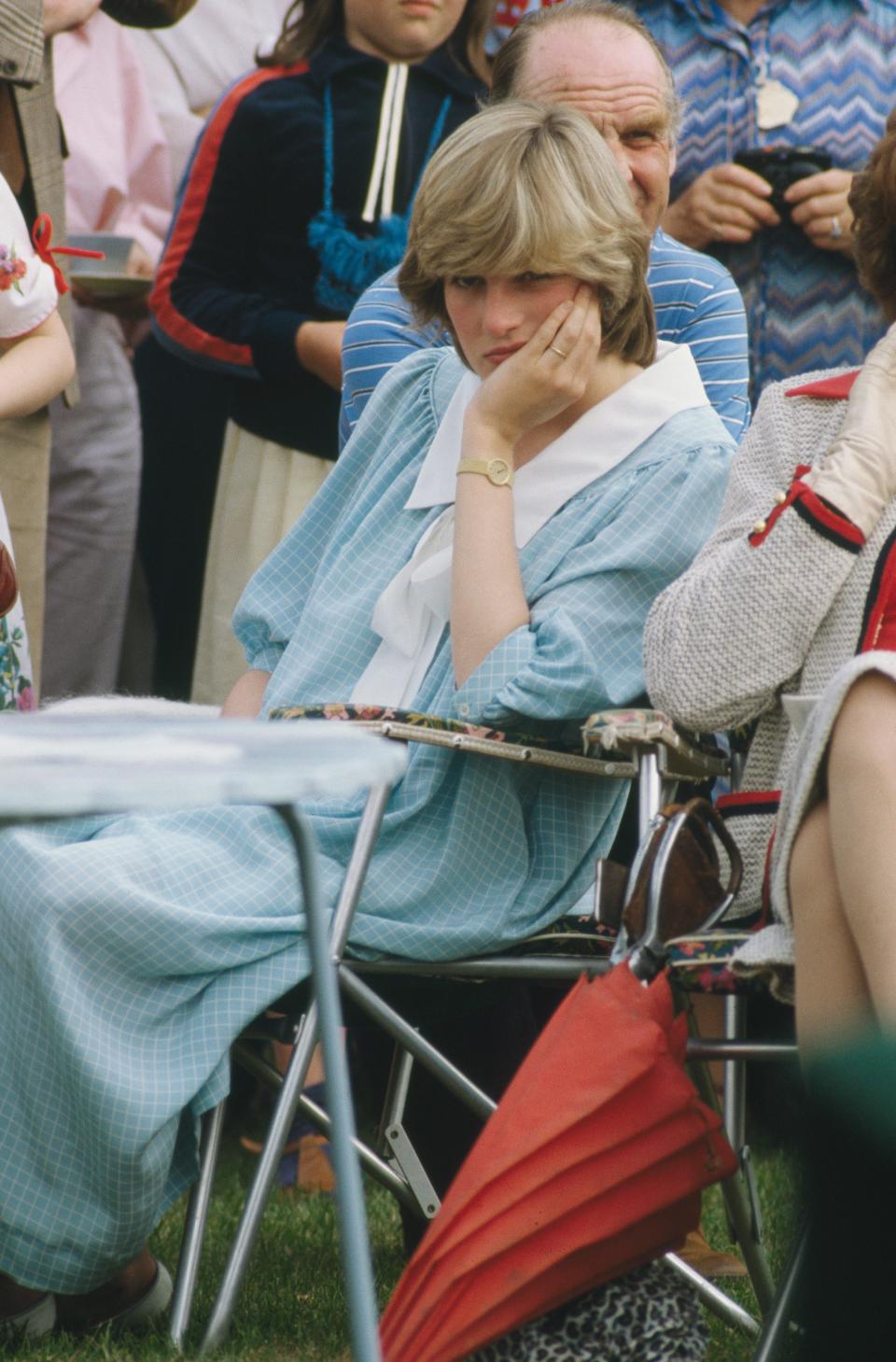 Diana pregnant with Prince William a polo match in Brockenhurst, Hampshire, May 1982.