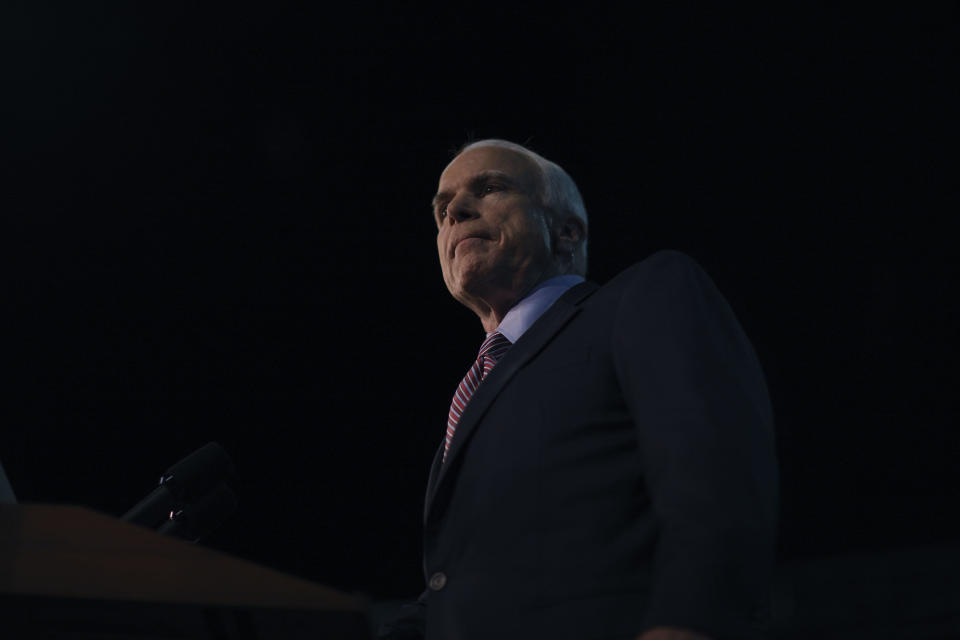 Republican presidential candidate Sen. John McCain speaks during a campaign event in Tampa, Fla. on Sept. 16, 2008.