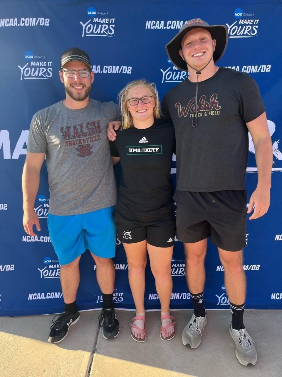 Granville Christian graduate Dom Nutter, Newark Catholic graduate Mary-Brigid Keck and Northridge graduate Gabe Miller competed last weekend in the NCAA Division II Track and Field National Championships.