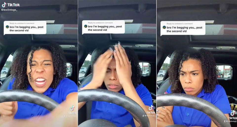 The TikToker let off her frustrations in a now-viral video. Source: TikTok