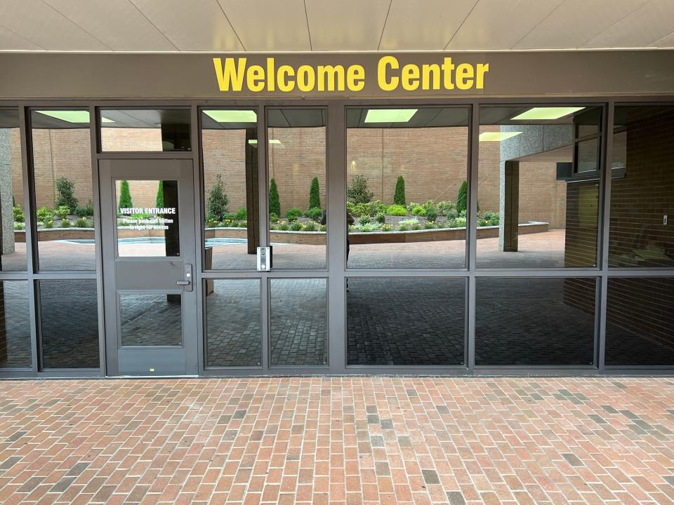 This new vestibule has been built at Greater New Bedford Regional Vocational Technical High School to serve as an added layer of security through which people will enter the building.