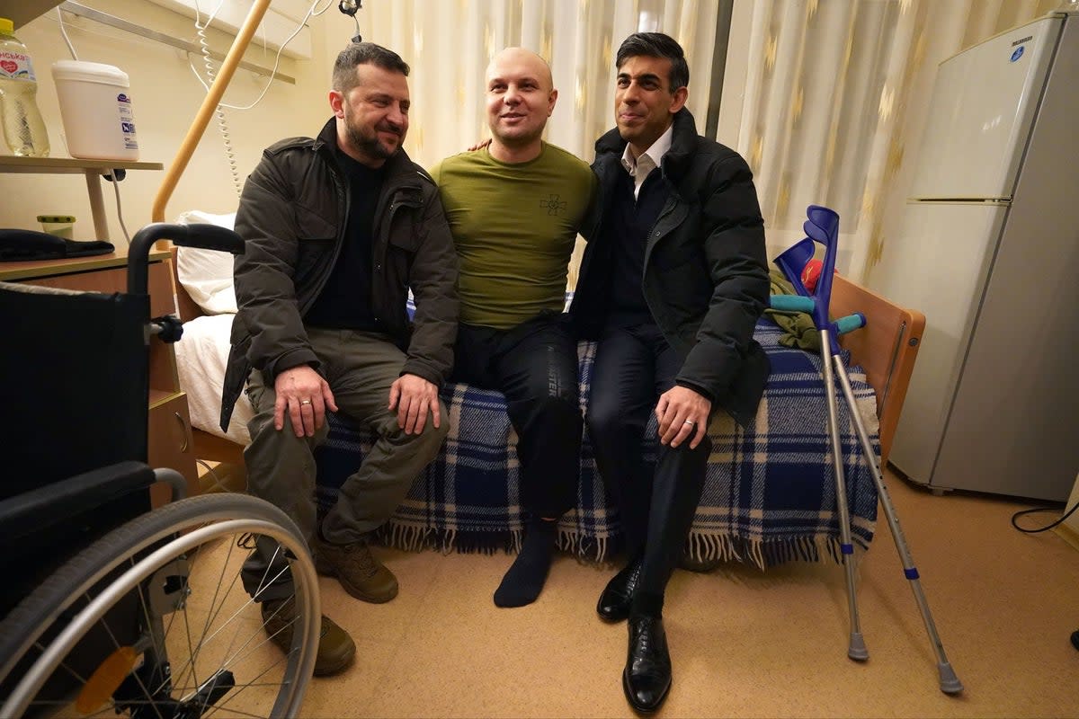 Ukraine's Zelensky with Rishi Sunak on a visit earlier this month to Ukraine (PA)
