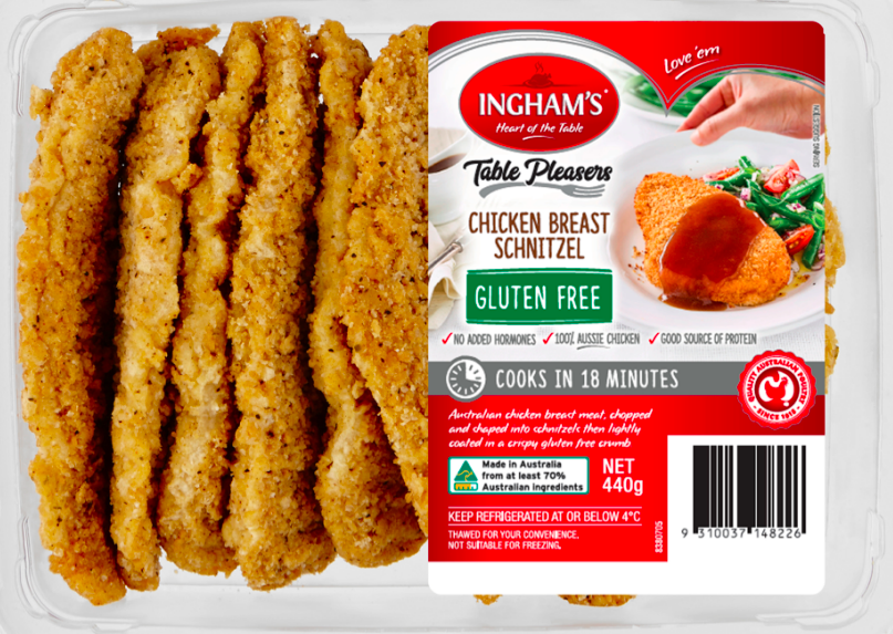 Ingham Gluten Free Chicken Schnitzels are being recalled from Woolworths. Source: Food Safety Standards Australia