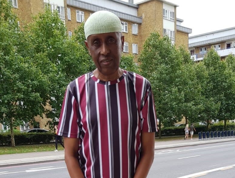 <p>Mohamed Ali Hirsy, an east London resident who has lived in the UK since 1965, says he feels 'let down' by the government</p> (Mohamed Ali Hirsy)