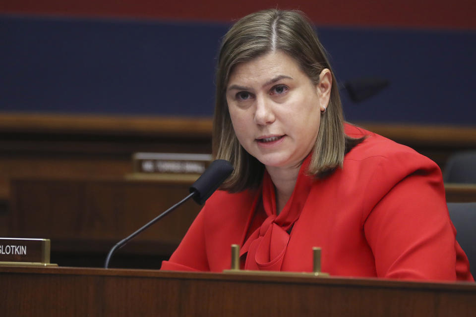 FILE - Rep. Elissa Slotkin, D-Mich., questions witnesses during hearing on Sept. 17, 2020, on Capitol Hill Washington. Election Day in 2018 saw House Democrats flip more than 40 seats to regain the House majority. (Chip Somodevilla/Pool via AP, File)