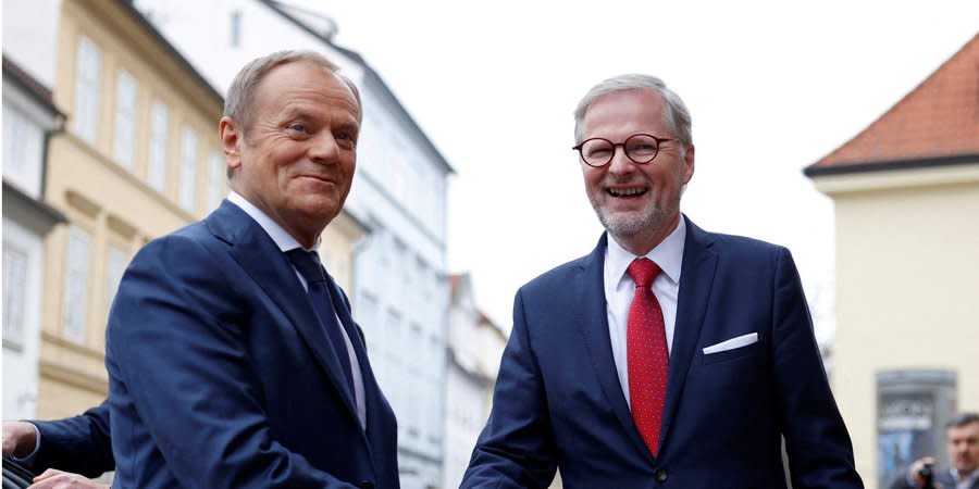Polish Prime Minister Donald Tusk and Czech Prime Minister Petr Fiala
