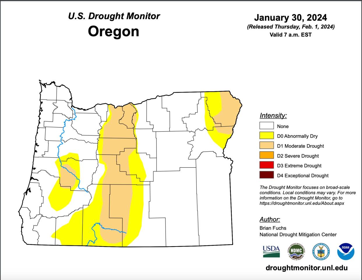 Oregon has the smallest amount of drought since 2019, according to the U.S. Drought Monitor.