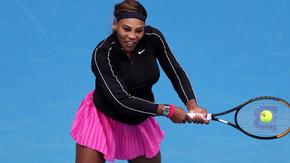 Serena Williams, pictured here in action against Daria Gavrilova at the Yarra Valley Classic.