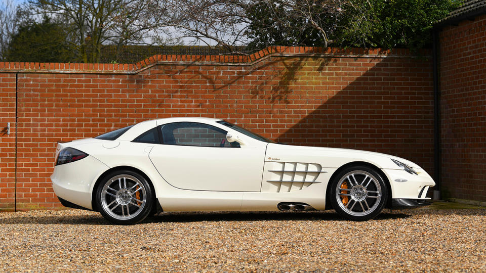 The 2008 Mercedes-Benz SLR McLaren "Crown Edition" from the side