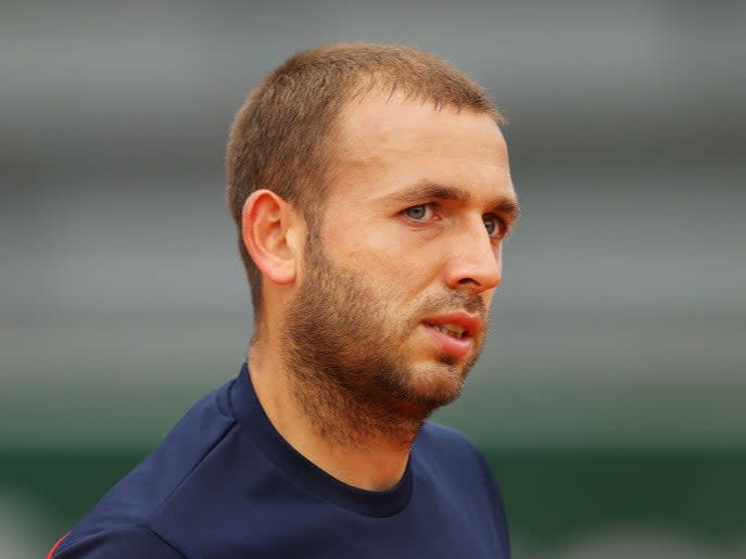 Dan Evans was furious during the doubles match (Getty)