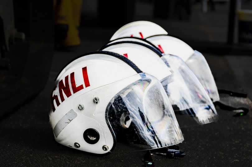 RNLI crew helmets