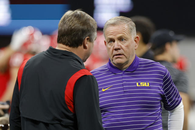 LSU coach Brian Kelly on how to close the gap with Georgia - Yahoo Sports