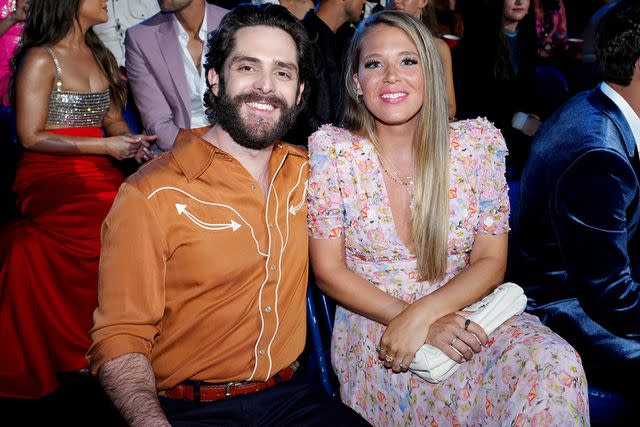 Jeff Kravitz/Getty Thomas Rhett and Lauren Akins in April 2022