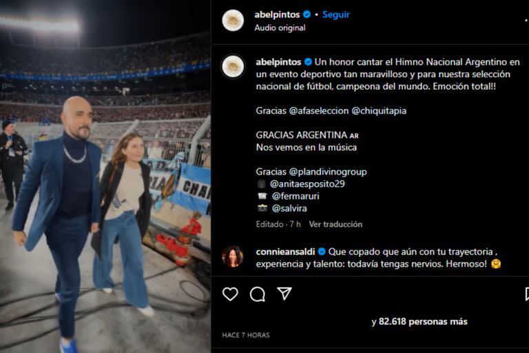 Abel Pintos mostró el detrás de su presentación, nervios y alegría no faltaron (Captura Instagram @abelpintos)