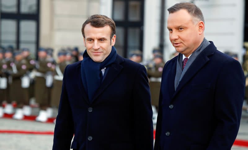 French President Macron visits Poland