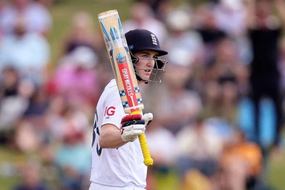 Harry Brook was aware of the chance to make history for England against New Zealand (Aaron Gillions/AP) (AP)