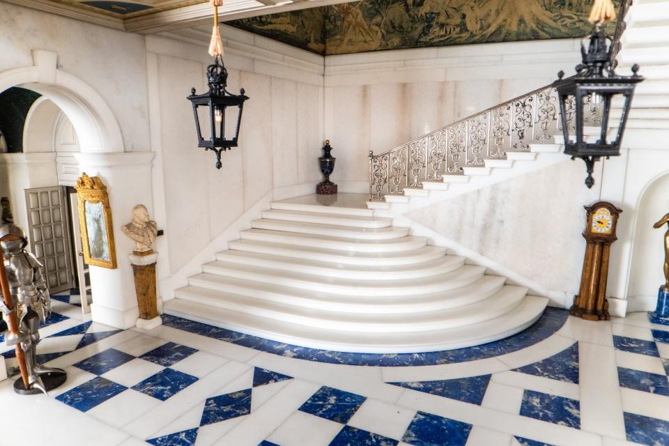 The entrance hall to the replica mansion 