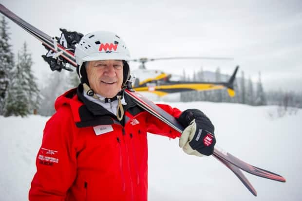 Mike Wiegele, founder of the Mike Wiegele Helicopter Skiing resort in Blue River, B.C., died at the age of 82 last week. (Wiegele Media - image credit)