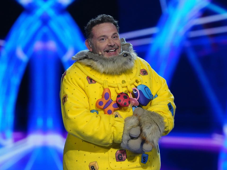 John Thomson after being revealed as Bush Baby during the last episode of The Masked Singer (ITV)