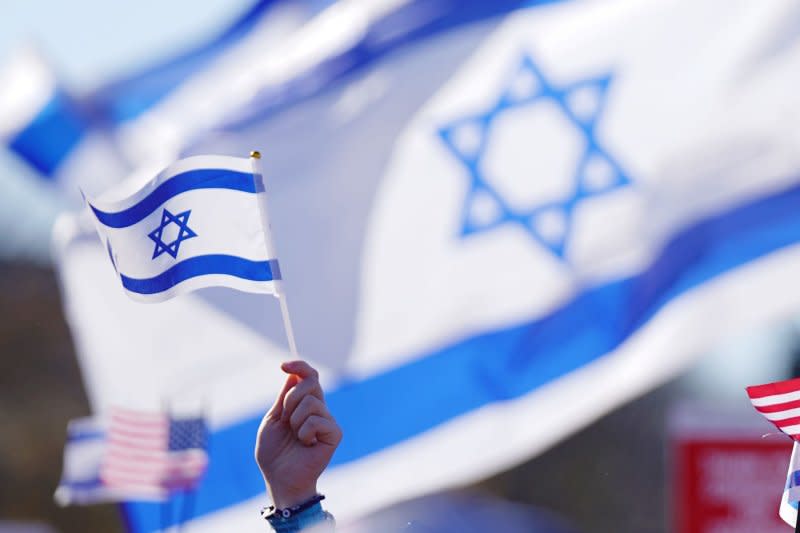 Demonstrators gather to denounce anti-Semitism at a March for Israel on the National Mall in Washington on November 14. Photo by Bonnie Cash/UPI