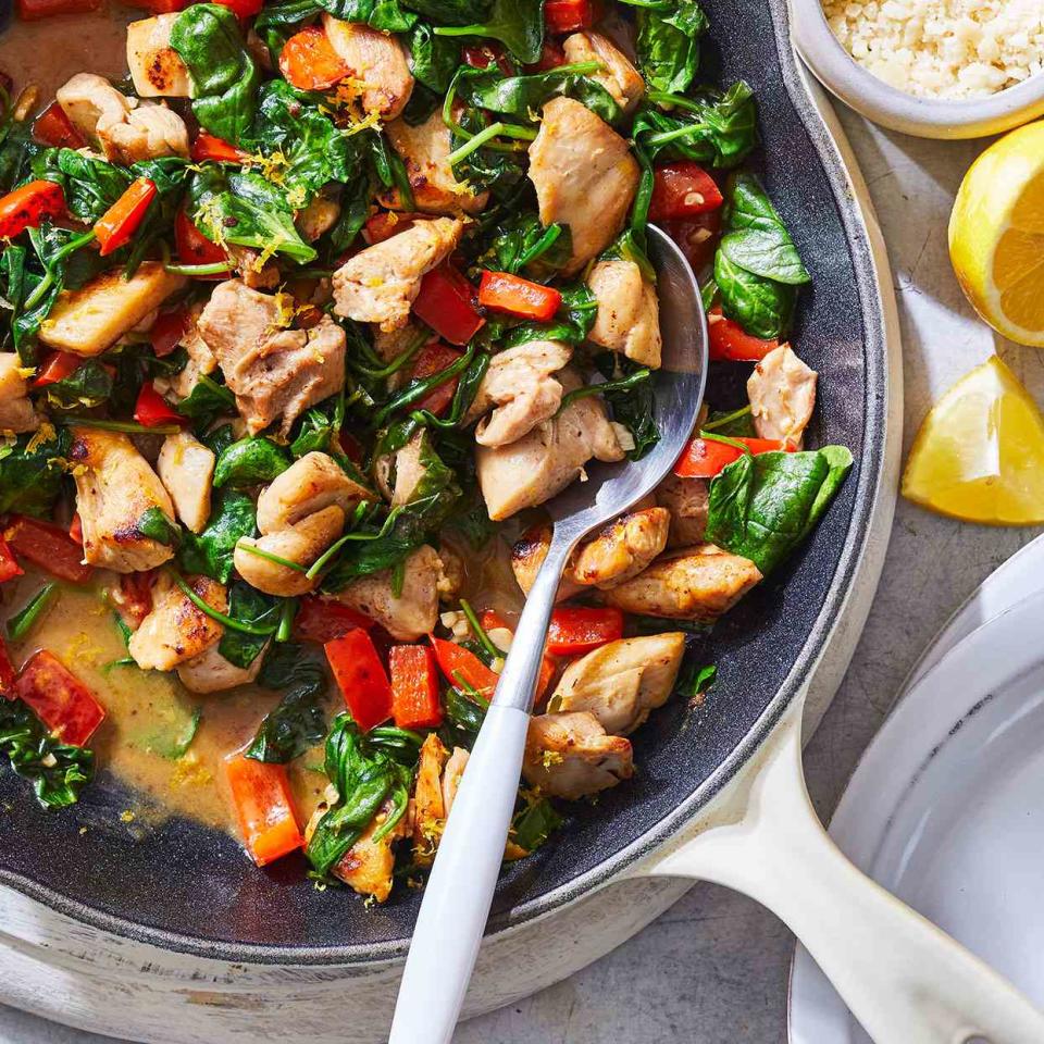 Skillet Lemon Chicken with Spinach