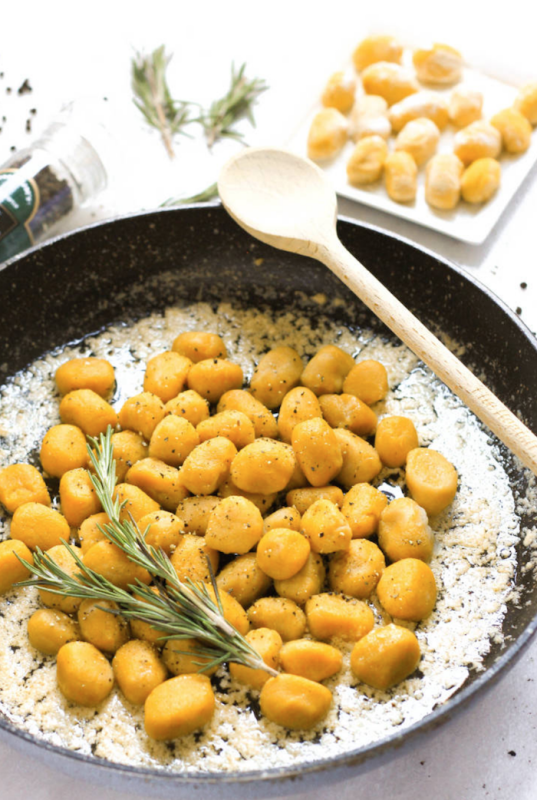 <p>Dish by Dish</p><p>Soft and pillowy, these pumpkin gnocchi are filled with pumpkin and are perfect for fall and pumpkin season. Gluten-free and dairy-free. </p><p><strong>Get the recipe: <em><a href="https://www.dishbydish.net/gluten-free-pumpkin-gnocchi-with-rosemary-brown-butter/" rel="nofollow noopener" target="_blank" data-ylk="slk:Easy Pumpkin Gnocchi (Gluten-Free, Dairy-Free);elm:context_link;itc:0;sec:content-canvas" class="link ">Easy Pumpkin Gnocchi (Gluten-Free, Dairy-Free)</a></em></strong></p>