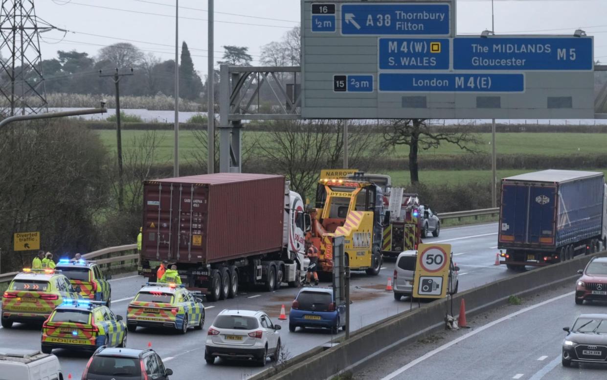 Broken down lorry on the M5 at junction 15/16 added 45 minutes to journey times