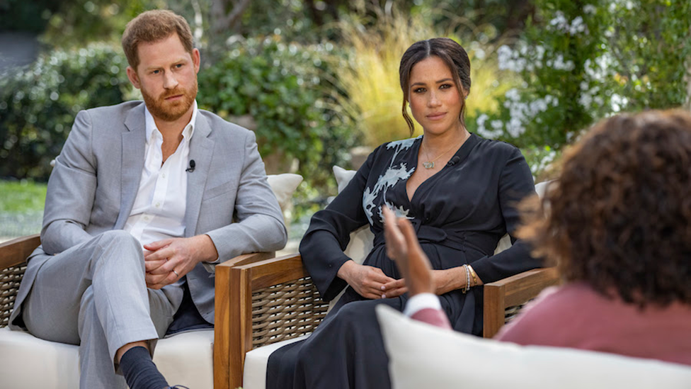 meghan and harry with oprah Photo: CBS