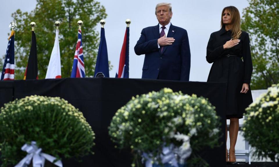 Donald and Melania Trump attend the official 9/11 ceremony in Shanksville, Pennsylvania.