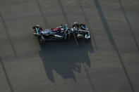 Mercedes driver Lewis Hamilton of Britain in action during practice session for the Saudi Arabian Grand Prix in Jiddah, Friday, Dec. 3, 2021. (AP Photo/Hassan Ammar)