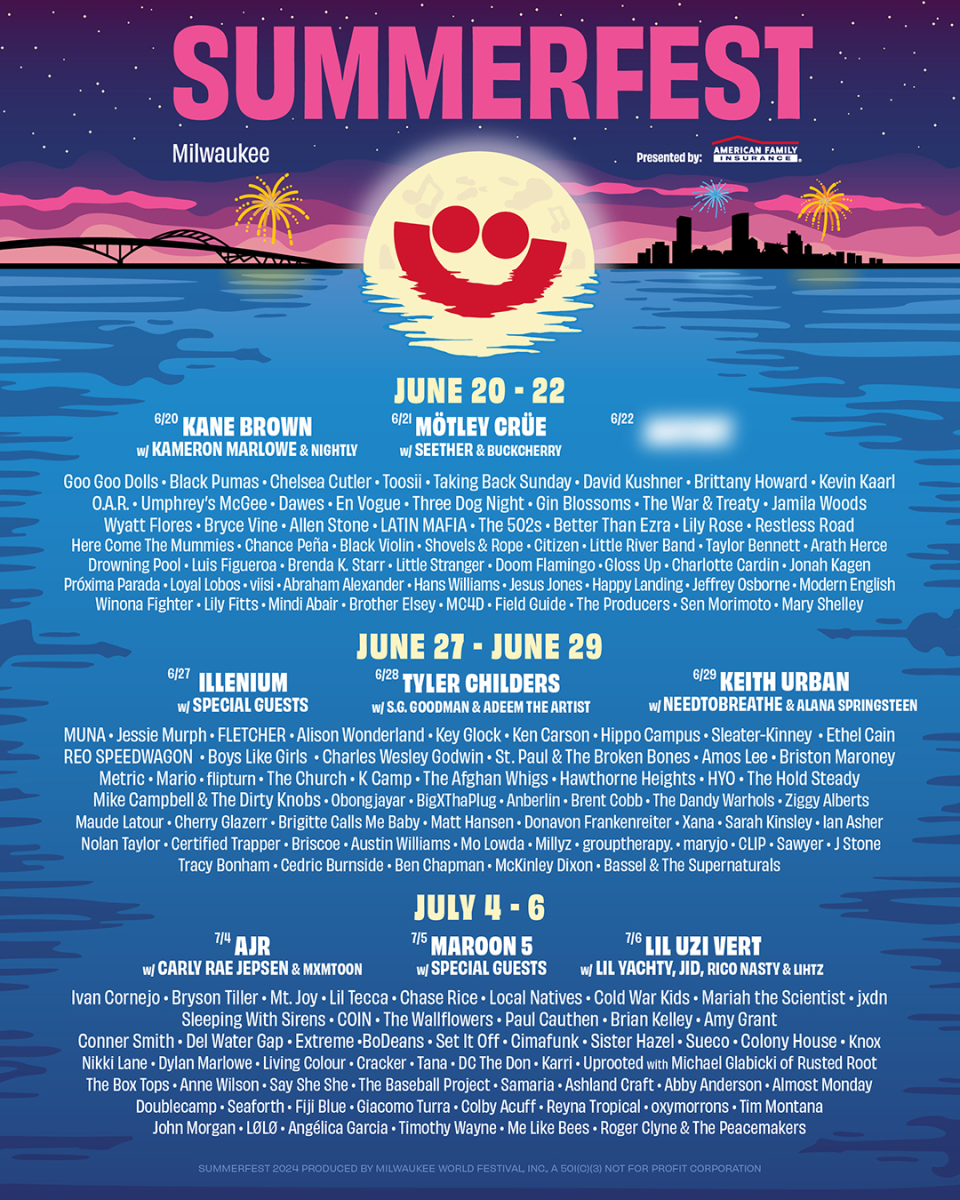 Summerfest Milwaukee Music Festival 2024 Schedule Lineup Flyer