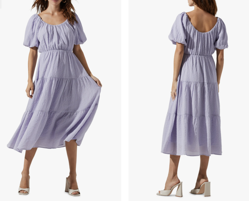 Nordstrom ASTR The Label Tiered Short Sleeve Dress in Pale Purple (Photos via Nordstrom)