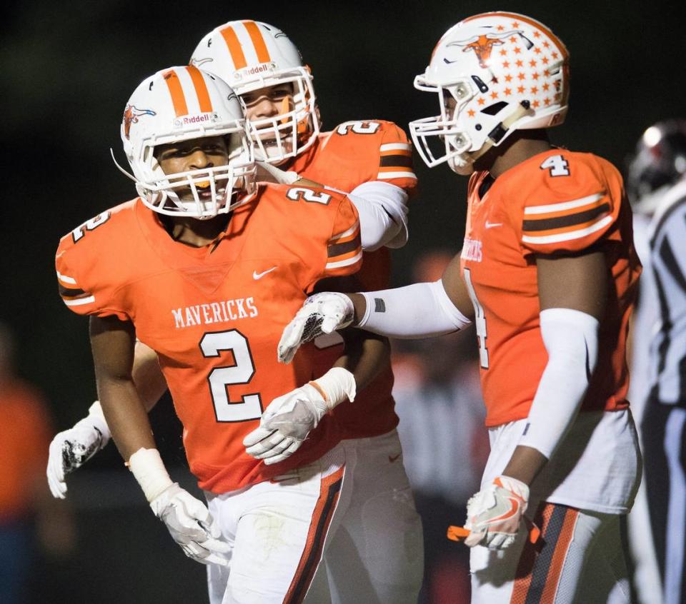 Mauldin’s Andru Phillips (2) during a game in August 2019. Phillips was selected by the New York Giants in the 2024 NFL Draft.