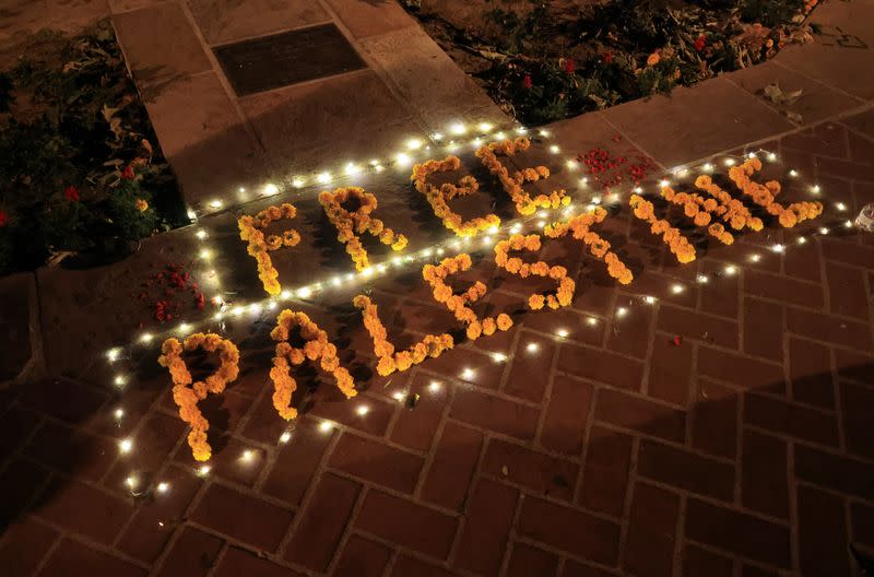 People protest in support of Palestinians in Gaza at the University of Southern California (USC) in Los Angeles