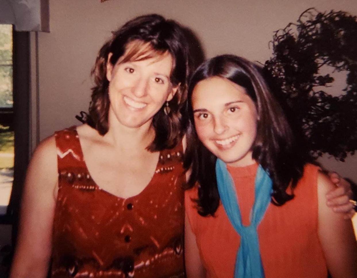 Melania Murphy and her daughter at her "period party" in July 2002