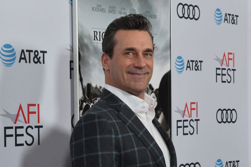 Jon Hamm attends the Los Angeles premiere of "Richard Jewell" in 2019. File Photo by Jim Ruymen/UPI