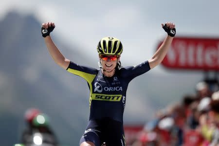 Cycling - La Course by Le Tour de France cycling race - The 67.5-km Stage 1 from Briancon to Izoard, France - July 20, 2017 - Orica-Scott rider Annemiek van Vleuten of the Netherlands wins the stage. REUTERS/Benoit Tessier