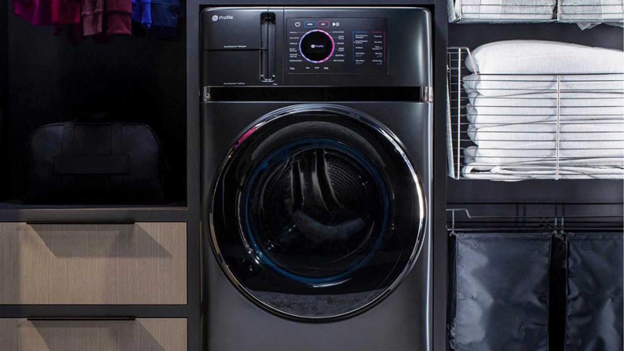 Get your laundry done all in one swoop with this GE Washer Dryer on sale at Best Buy.