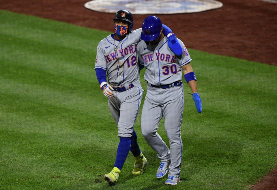 Mets shortstop Francisco Lindor and right fielder Michael Conforto.