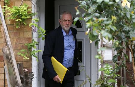 Britain's opposition Labour Party leader Jeremy Corbyn leaves his home in London, Britain July 11, 2016. REUTERS/Neil Hall