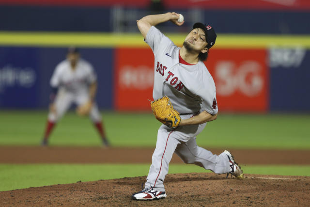 Boston Red Sox relief pitcher Hirokazu Sawamura during a baseball