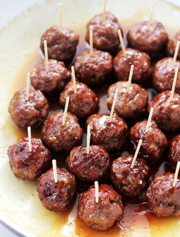 <p>Diethood</p><p>This recipe for brown sugar-glazed turkey meatballs packs a bite-size punch of sweet and spicy, juicy and delicious. These meatballs are baked to perfection and are a perfect appetizer for sharing with friends! </p><p><strong>Get the recipe: <a href="https://diethood.com/brown-sugar-glazed-turkey-meatballs/" rel="nofollow noopener" target="_blank" data-ylk="slk:Brown Sugar Glazed Turkey Meatballs;elm:context_link;itc:0;sec:content-canvas" class="link ">Brown Sugar Glazed Turkey Meatballs</a></strong></p>